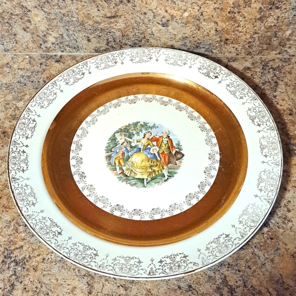 Antique 1920's gold leaf Large Platter